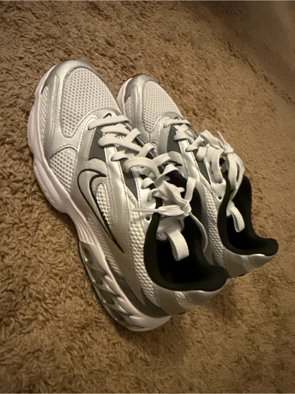Nike Women’s White and Black Lace-Up Sneakers